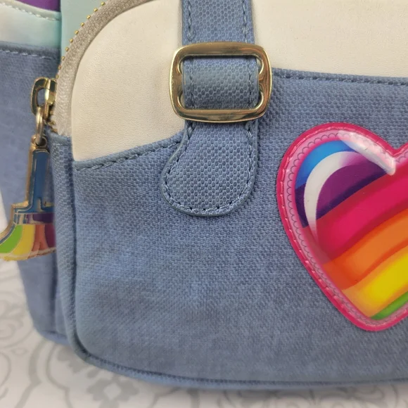 LISA FRANK LOUNGEFLY Painter Panda Heart Rainbow Backpack - Picture 3 of 15